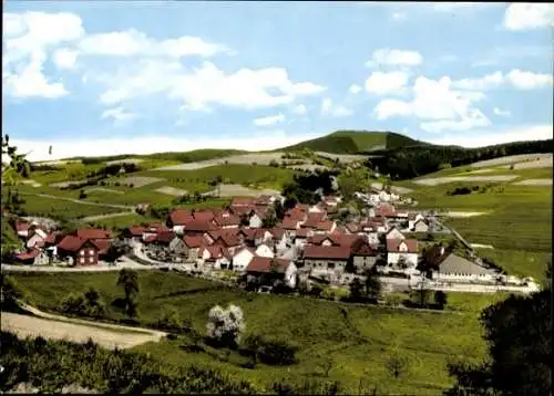 Ak Hergershausen Alheim in Hessen, Totalansicht, Gasthaus zur Krone