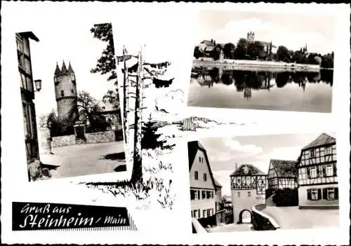 Ak Steinheim Hanau am Main, Teilansichten, Turm, Fachwerkhäuser