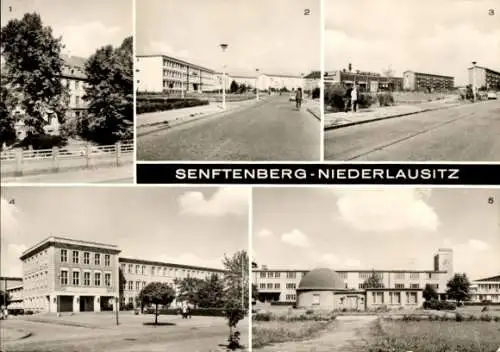 Ak Senftenberg, Krankenhaus, Planetarium, POS Otto Grotewohl, Ingenieurschule, Kaufhalle Kathrin