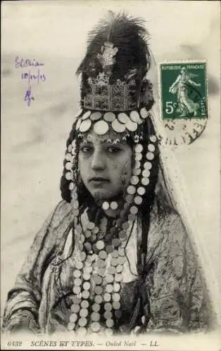 Ak Araberin in Volkstracht, Schmuck, Maghreb