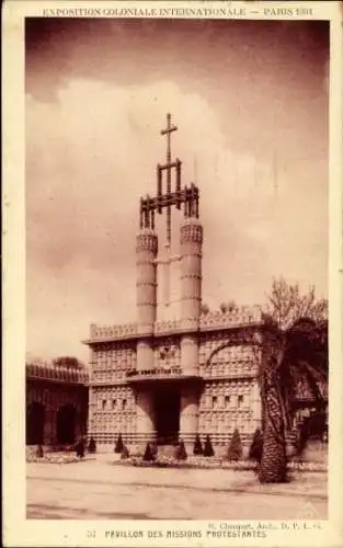 Ak Paris, Weltausstellung 1931, Pavillon der protestantischen Missionen