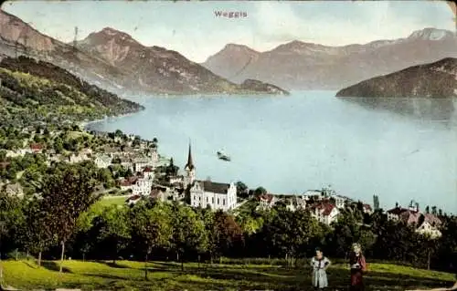 Ak Weggis Kt. Luzern Schweiz, Panorama