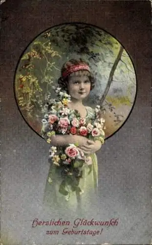 Künstler Ak Glückwunsch zum Geburtstag, Mädchen