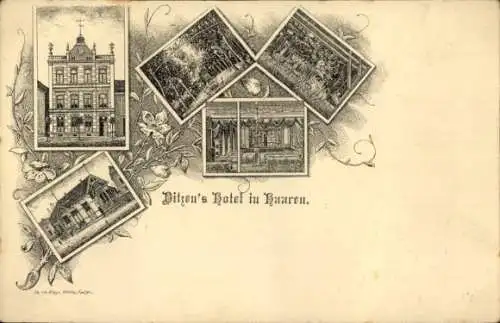 Litho Haaren Aachen, Ditzen's Hotel, Innenansicht