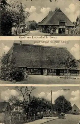 Ak Lilienthal Lielienthal bei Preetz in Holstein, Dorfstraße, Schankwirtschaft