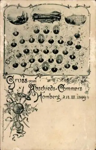 Studentika Ak Homberg an der Efze Hessen, Abschieds-Commers 1899