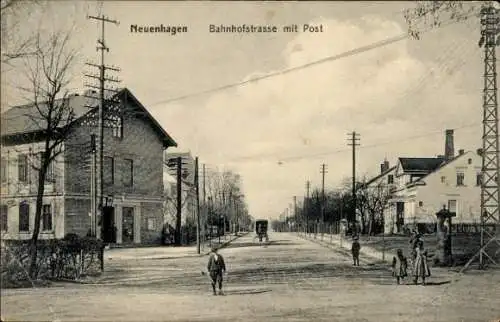 Ak Neuenhagen bei Berlin, Bahnhofstraße mit Post