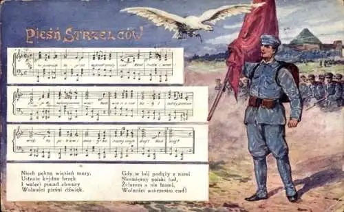 Künstler Lied Ak Lied der Schützen, Soldaten, weißer Adler