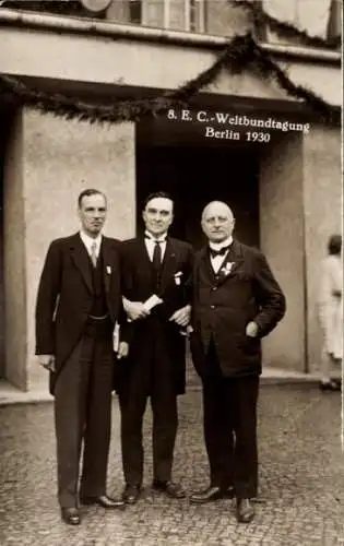 Ak Berlin, SEC-Weltbundtagung 1930, Politiker