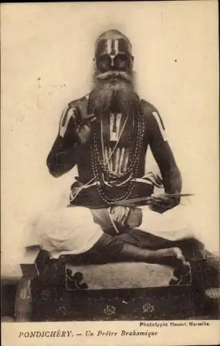 Ak Pondicherry, ein brahmischer Priester