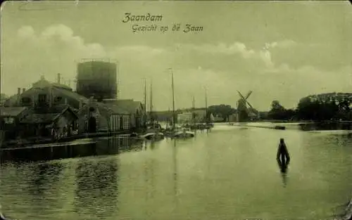 Ak Zaandam Zaanstad Nordholland, Blick auf den Zaan