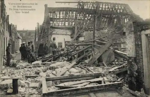 Ak Zierikzee Zeeland, Zerstörung nach Bomben 1917