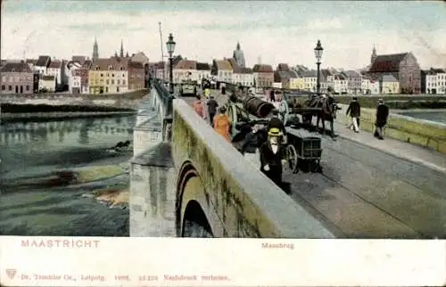 Ak Maastricht-Limburg Niederlande, Maasbrücke