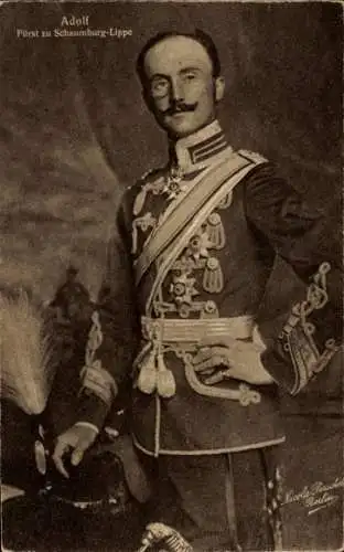 Ak Adolf, Fürst zu Schaumburg-Lippe, Portrait in Uniform