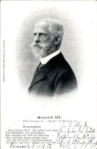 Ak Heinrich XIV., Fürst Reuß jüngere Linie, Portrait, Profilansicht