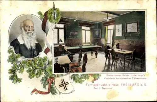 Ak Freyburg an der Unstrut, Turnvater Jahns Haus, Billard
