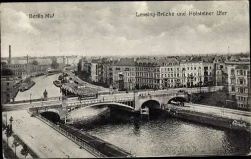 Ak Berlin Tiergarten Hansaviertel, Lessing Brücke, Holsteiner Ufer