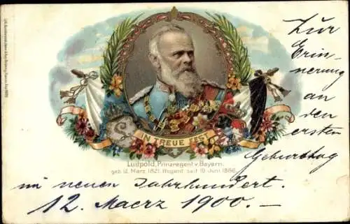 Ak Prinzregent Luitpold von Bayern, In Treue Fest