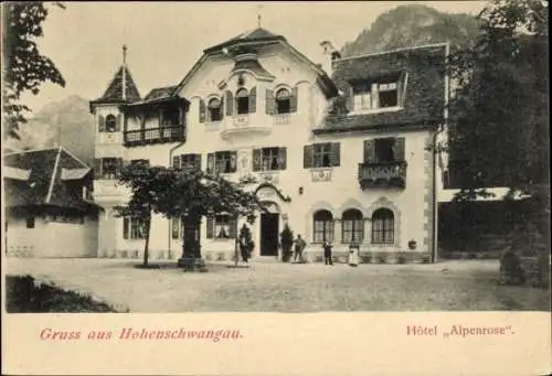 Ak Hohenschwangau Schwangau im Ostallgäu, Hotel Alpenrose