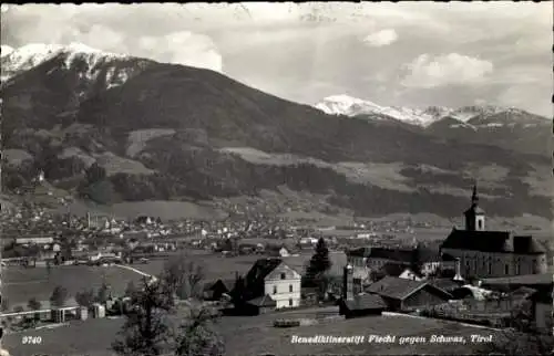 Ak Schwaz in Tirol, Benediktinerstift Flecht gegen Schwaz