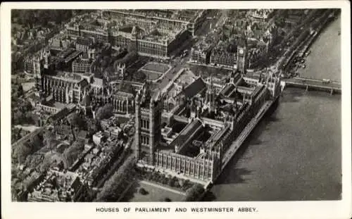 Ak City of Westminster London England, die Häuser des Parlaments, Westminster Abbey