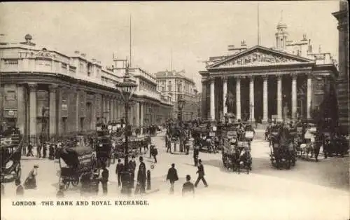 Ak London City England, Bank of England & Royal Exchange