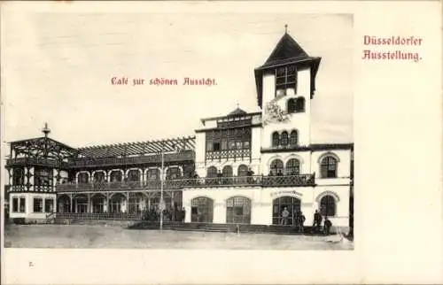 Ak Düsseldorf am Rhein, Ausstellung 1902, Café zur schönen Aussicht