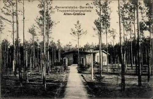 Ak Altengrabow Möckern in Sachsen Anhalt, Truppenübungsplatz, Generalstabs-Baracke
