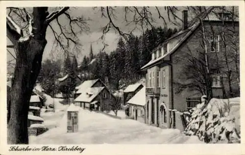 Ak Schierke Harz, Kirchberg im Winter
