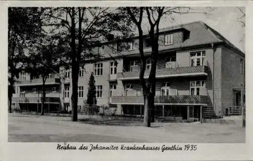 Ak Genthin am Elbe Havel Kanal, Neubau des Johanniter Krankenhauses, 1935