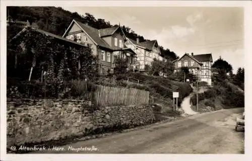 Ak Altenbrak Thale im Harz, Hauptstraße, Fachwerkhäuser