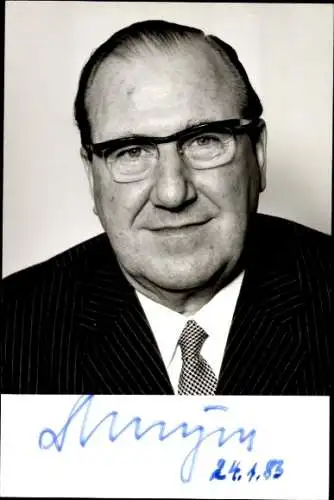 Foto Franz Meyers, ehemaliger Ministerpräsident von Nordrhein-Westfalen