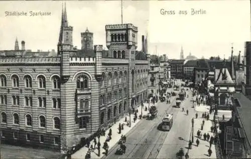 Ak Berlin Mitte, Städtische Sparkasse