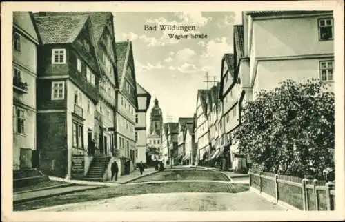 Ak Bad Wildungen in Hessen, Wegaer Straße, Friseursalon, Wohnhäuser