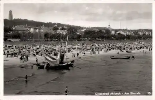 Ak Ostseebad Ahlbeck Usedom, Strand, Segelboot