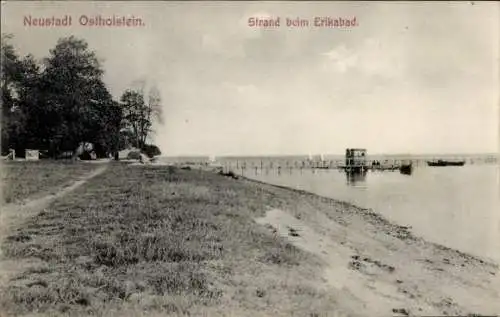 Ak Neustadt in Holstein, Strand beim Erikabad