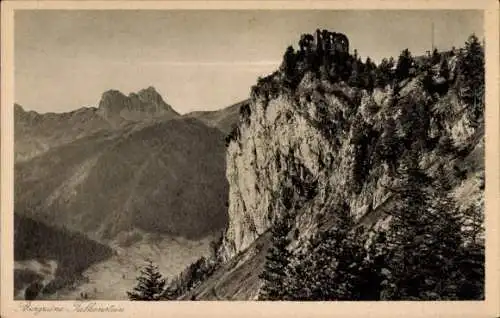 Ak Pfronten im Allgäu Bayern, Burgruine Falkenstein, Aggenstein