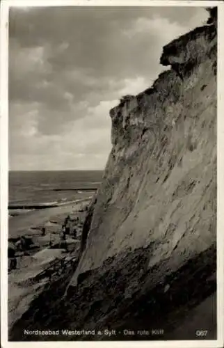 Ak Westerland auf Sylt, Blick auf das rote Kliff
