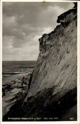 Ak Westerland auf Sylt, Blick auf das rote Kliff