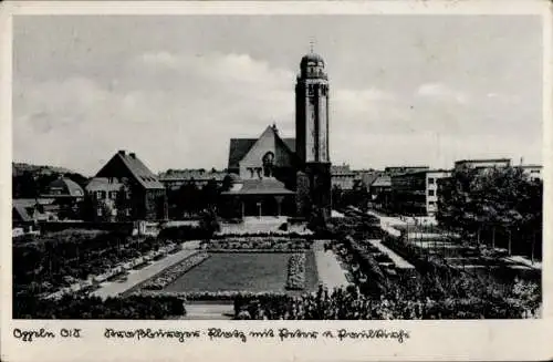 Ak Opole Oppeln Schlesien, Straßburger Platz, Peter und Paul Kirche