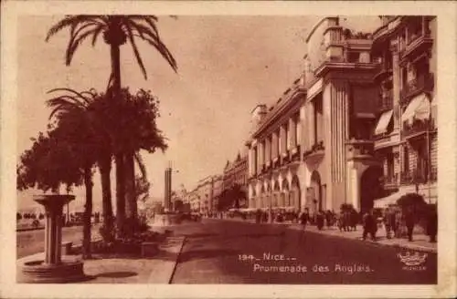 Ak Nice Nizza Alpes Maritimes, Promenade des Anglais