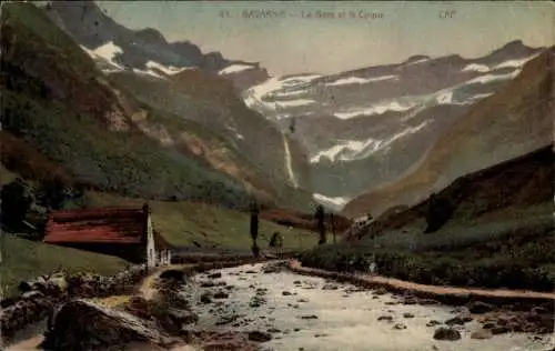 Ak Gavarnie Hautes Pyrénées, le Gave et le Cirque