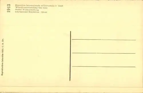 Ak Gand Gent Ostflandern, Avenue des Nations, Sections Allemande et Francaise, Exposition 1913