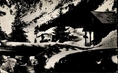 Ak Pralognan la Vanoise Savoie, Pont de Choliere, Winter