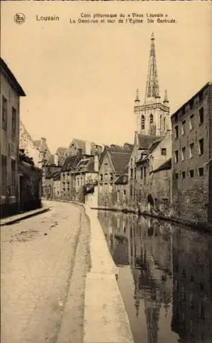 Ak Louvain Leuven Flämisch Brabant, Demi-rue, Kirche St. Gertrude