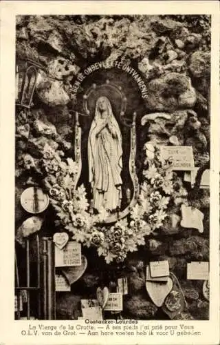 Ak Oostacker Lourdes Ostflandern, La Vierge de la Grotte