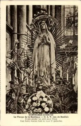 Ak Oostacker Lourdes Ostflandern, La Vierge de la Basilique