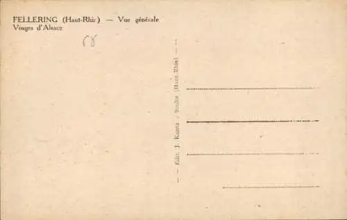 Ak Fellering Haut Rhin Elsaß, Vosges d'Alsace, Panorama