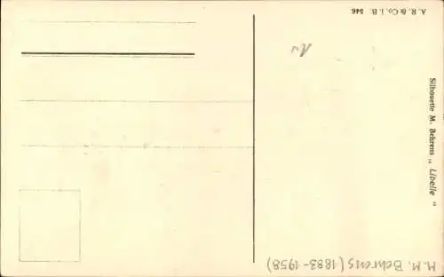 Scherenschnitt Künstler Ak Behrens, M., Glückliche Jugend, Libelle