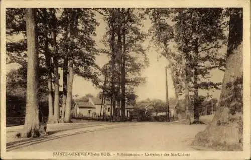 Ak Sainte Genevieve des Bois Essonne, Villemoisson, Carrefour des Sis-Chenes